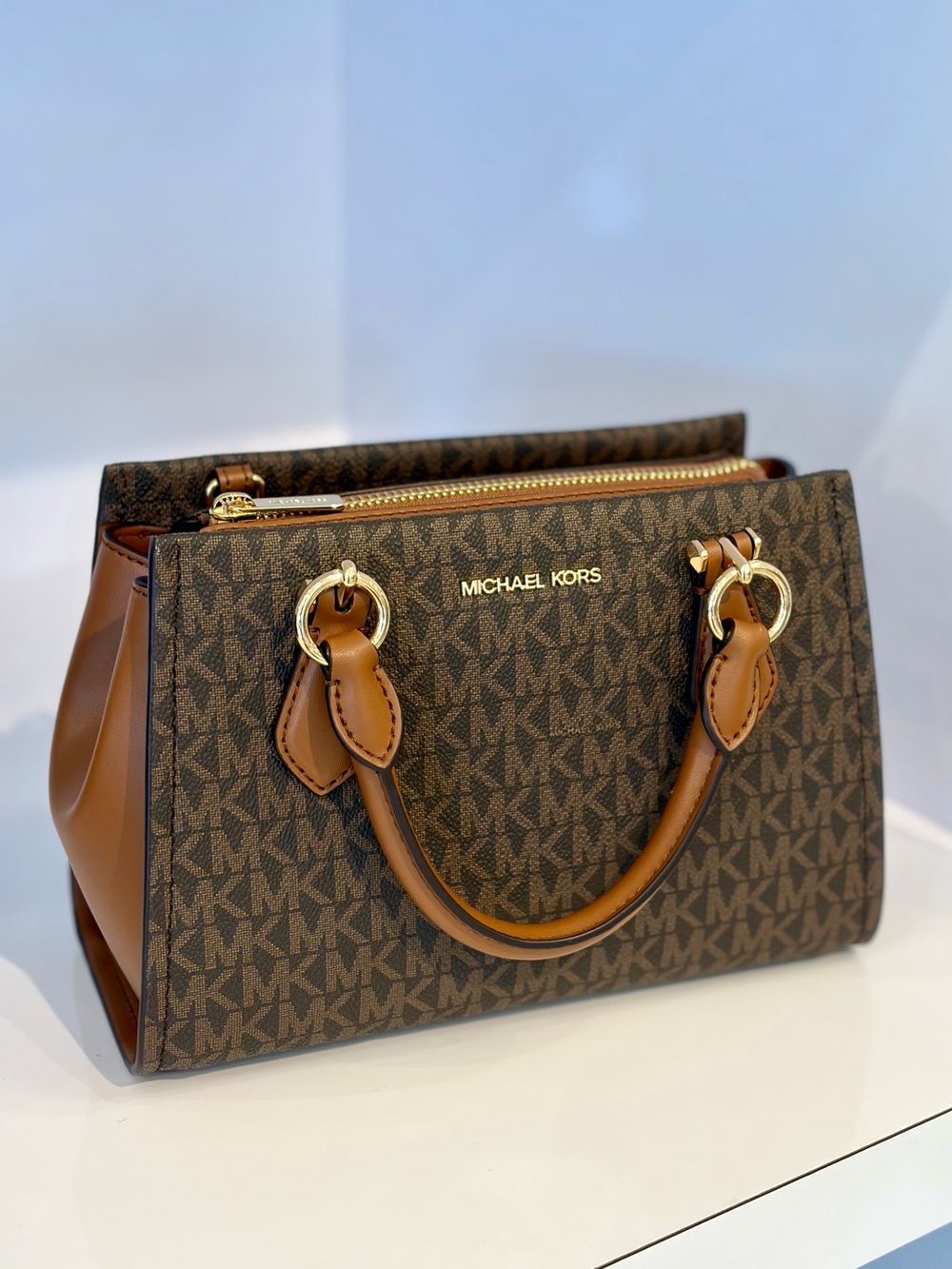 Michael Kors Marilyn Small Signature Logo Satchel Messenger Crossbody Bag - Picture 6 of 16